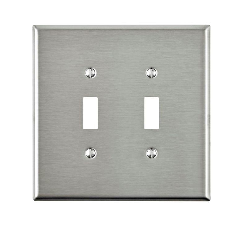 Oversized Stainless Steel 2-Gang 2-Toggle Wall Plate