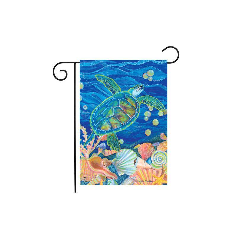 Swimming Sea Turtle Summer Garden Flag Nautical 18" x 12.5" Briarwood Lane