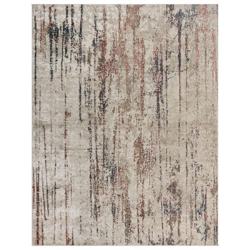 Ivory Tufted Synthetic 5' x 7' Rectangular Area Rug