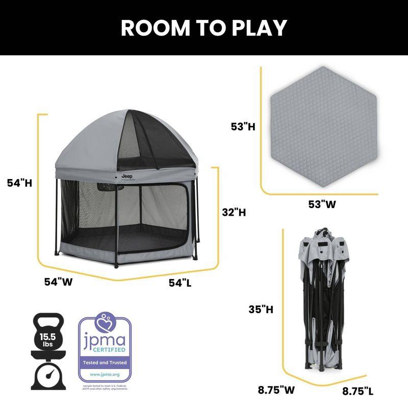 Jeep Hexagon Gray Metal and Plastic Pop Up Play Yard