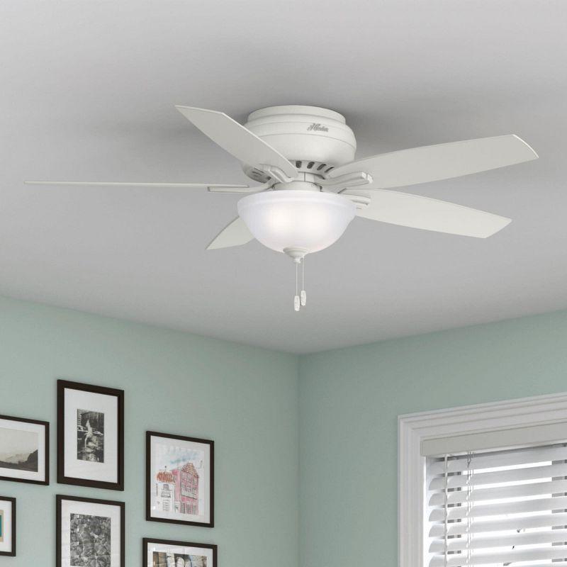 52" Newsome 5 - Blade Flush Mount Ceiling Fan with Pull Chain and Light Kit Included