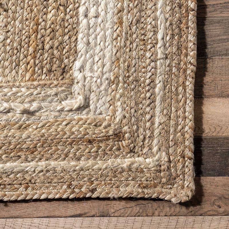 nuLOOM Rikki Coastal Braided Jute Area Rug, Runner 2' 6" x 10', Off White