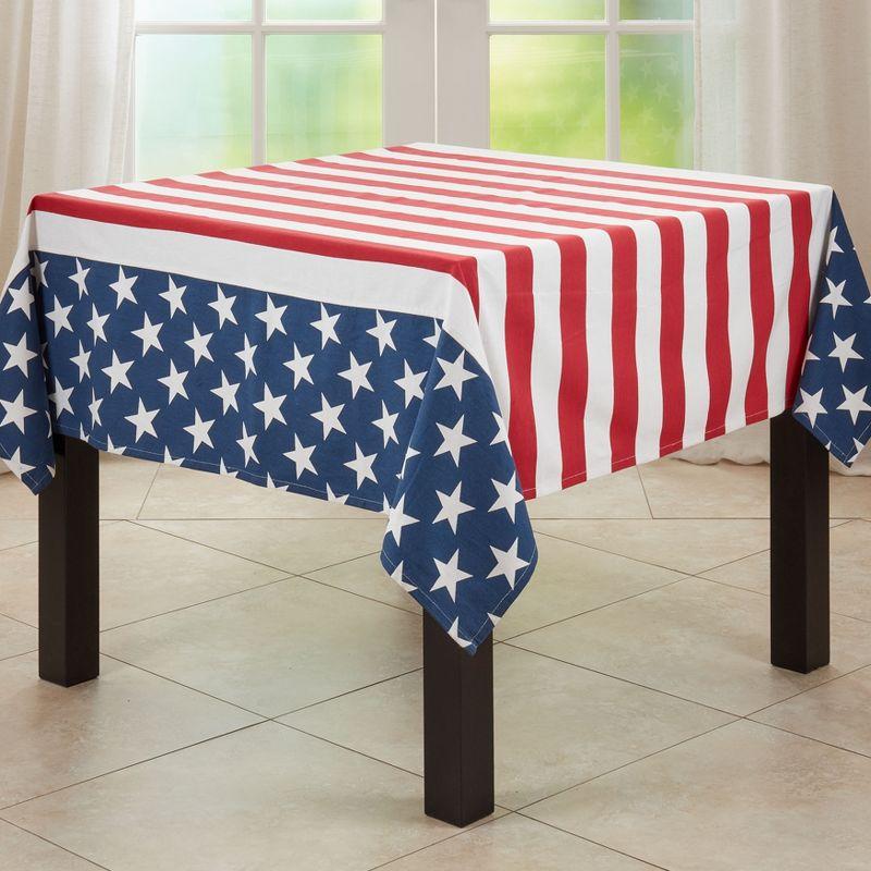 Patriotic American Flag Cotton Tablecloth, 23 x 19 inches