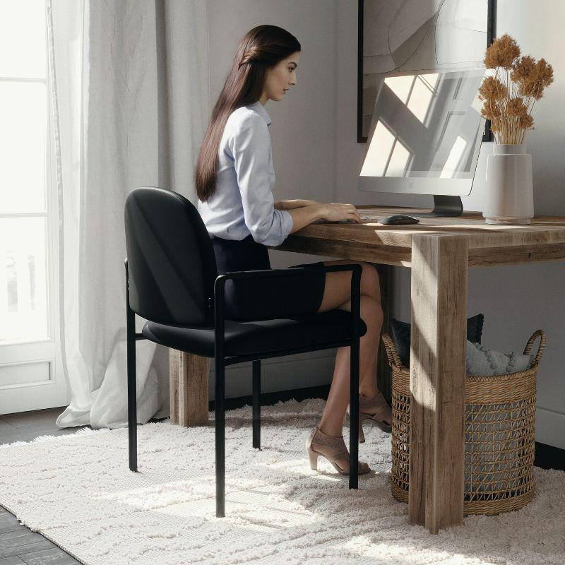 Prather Tania Comfort Vinyl Upholstered Stackable Side Reception Chair by Flash Furniture