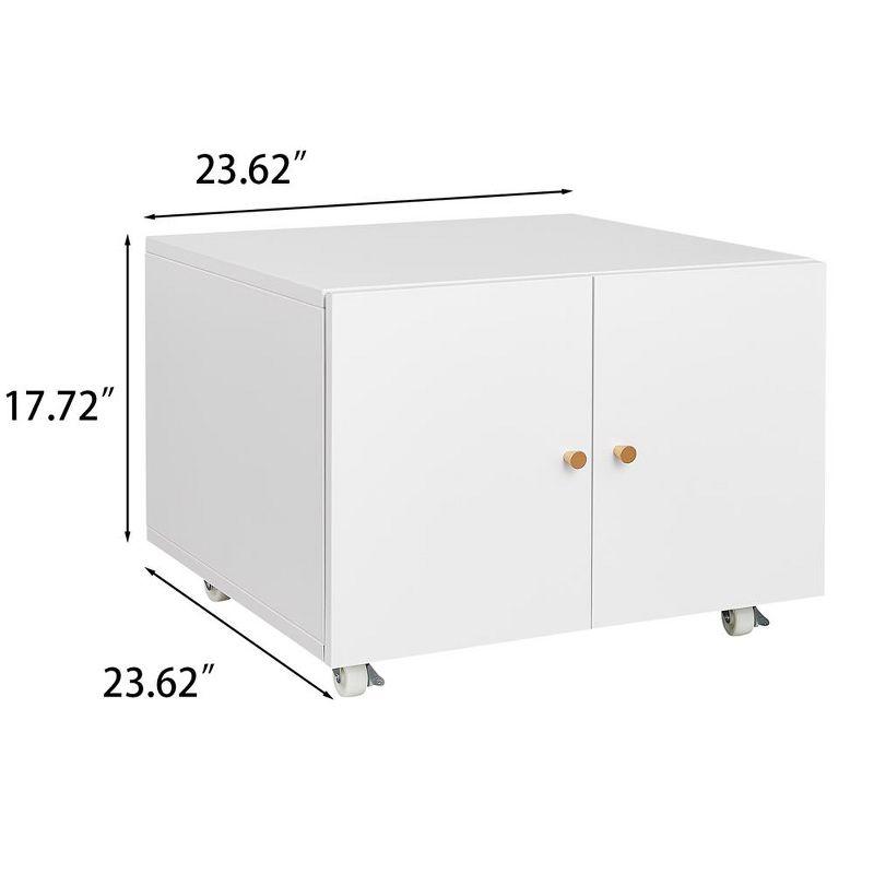 Office furniture Copier Cabinet White 2 door steel copier stand mobile pedestal file Printer Stand