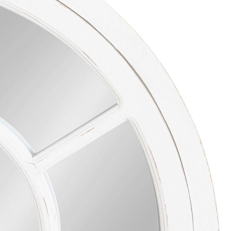 28"x44" Boldmere Arch Wall Mirror White - Kate & Laurel All Things Decor: Rustic Farmhouse Windowpane