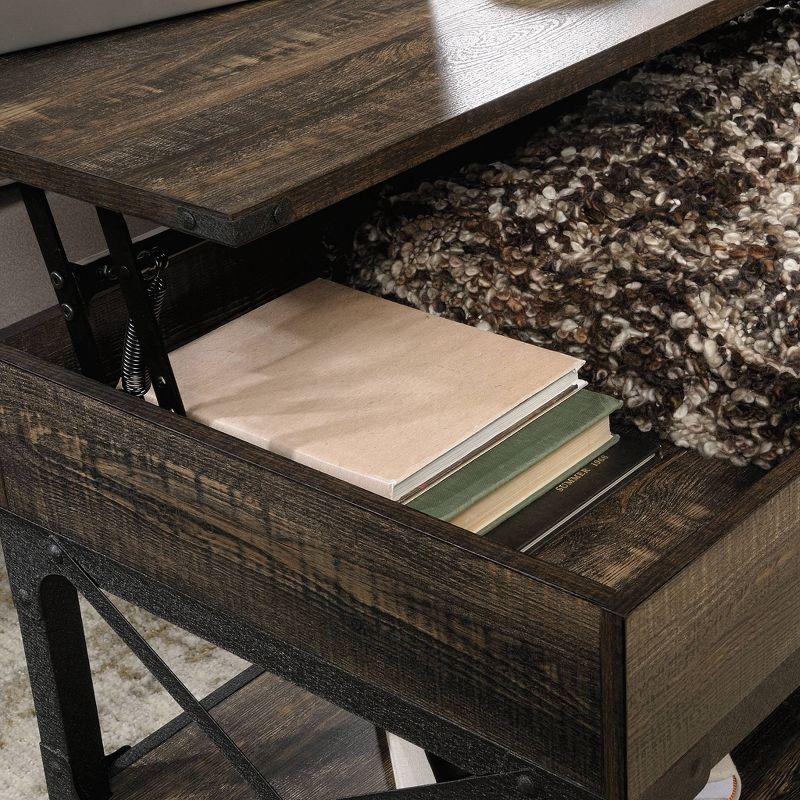 Carbon Oak and Metal Lift-Top Coffee Table with Storage