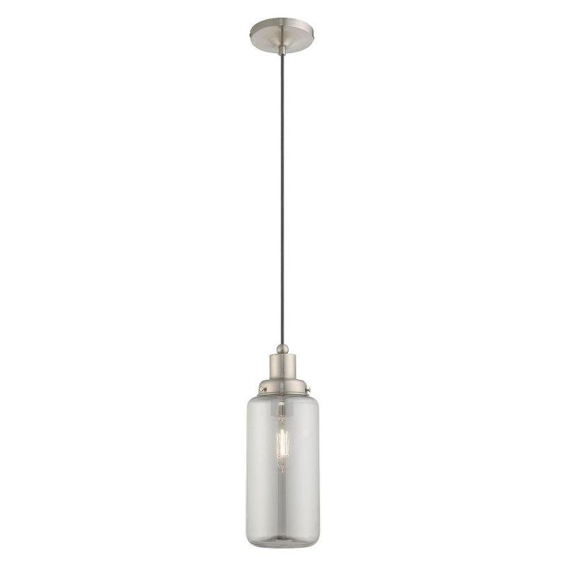 Livex Lighting Art Glass 1 - Light Pendant in  Brushed Nickel