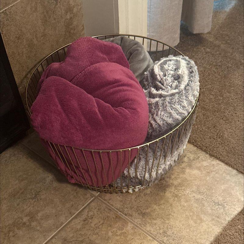 18" x 11" Metal Wire Basket with Black Finish - Threshold™: Modern Iron Storage, Round Shape