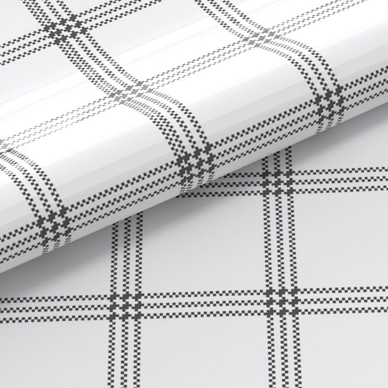 Color Sense Percale Weave Cool & Crisp Cotton Rich Sheet Set, Full, Grey Checks, 4 piece