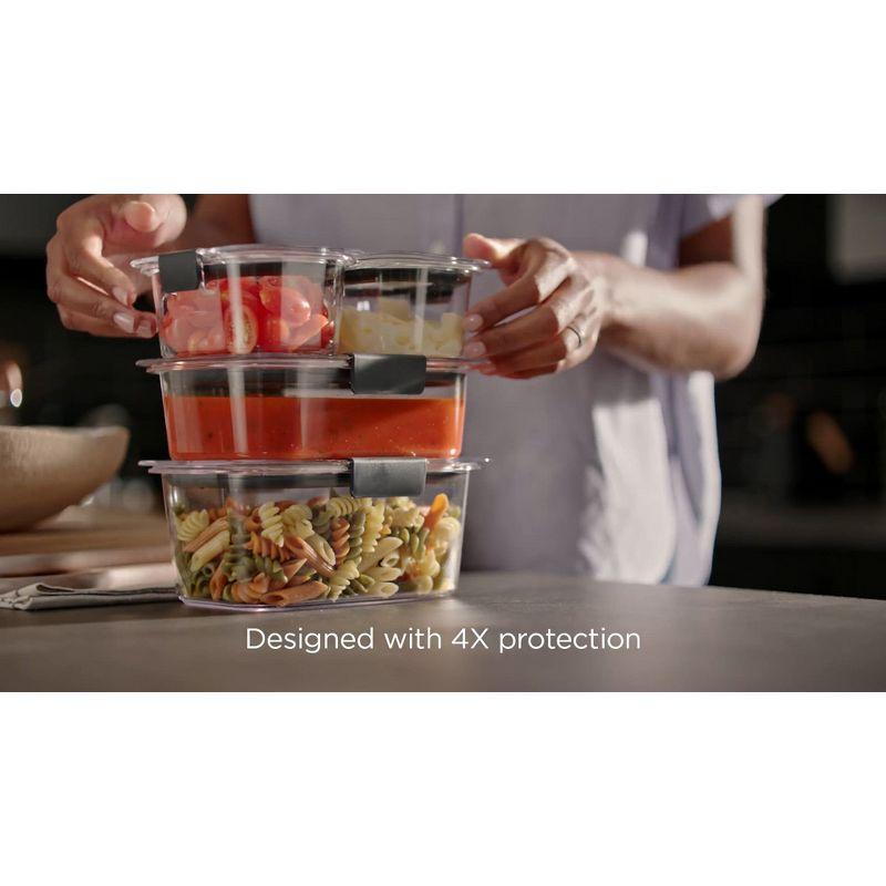 Rubbermaid 6pc Brilliance Round Food Storage Container Set: Glass Containers with Lids, Dishwasher-Safe, Clear