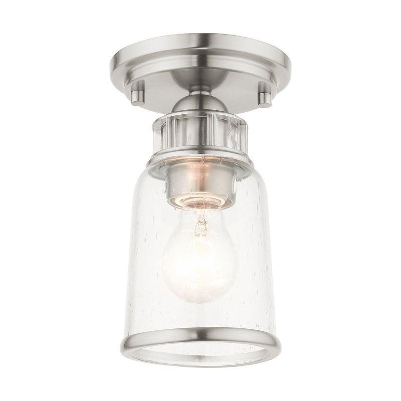 Livex Lighting Lawrenceville 1 - Light Flush Mount in  Brushed Nickel