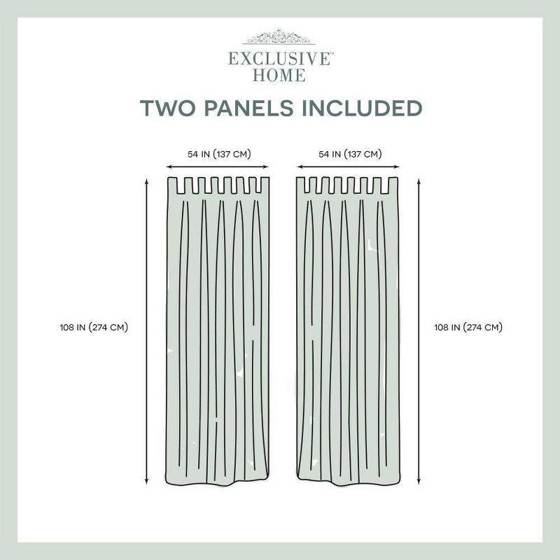 Set of 2 (96"x54") Indoor/Outdoor Solid Cabana Tab Top Window Curtain Panel Taupe - Exclusive Home