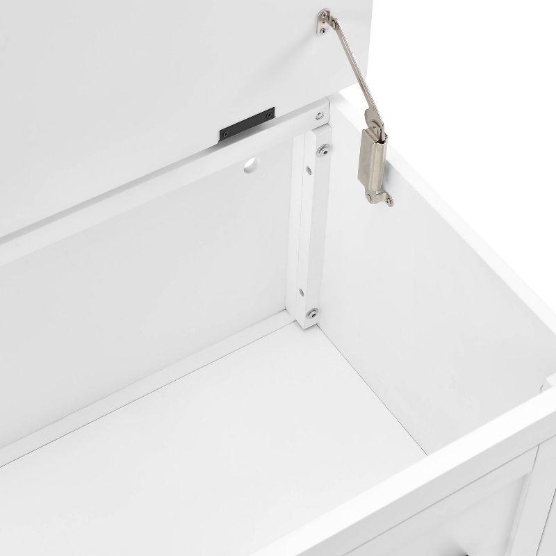 Kayce Hall Tree White - Crosley: Mudroom Storage Solution, Entryway Organizer with 4 Hooks, Veneer Finish