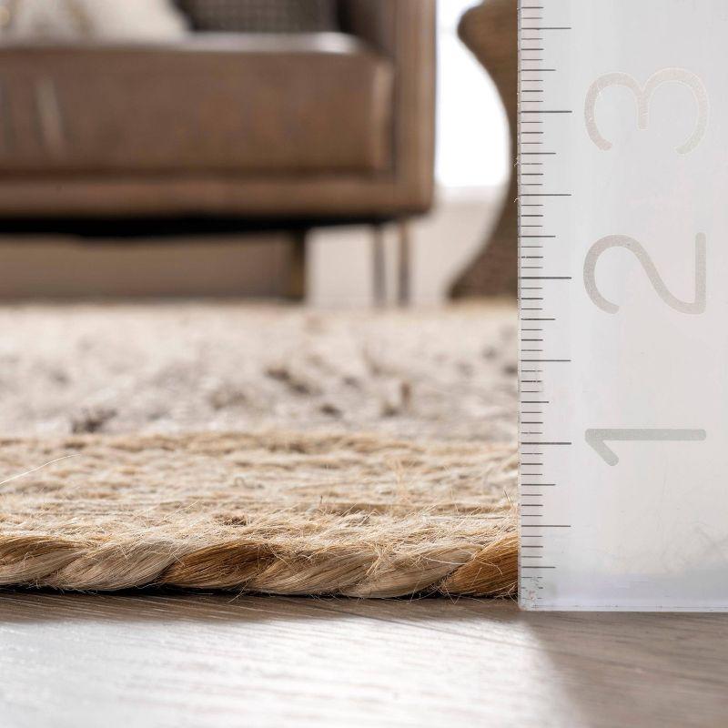 Braided Gray Jute 6' x 9' Handmade Rectangular Rug