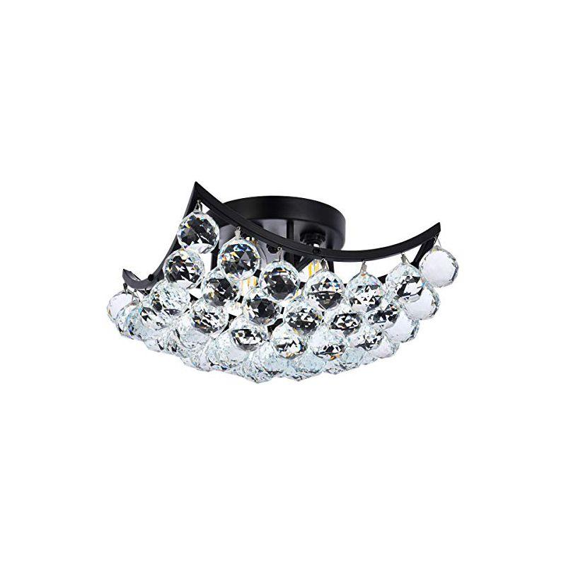 Elegant Lighting Corona 12 inch black flush mount