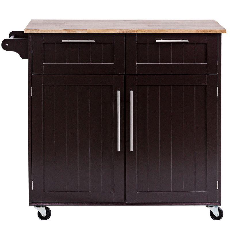 Costway Rolling Kitchen Cart Island Heavy Duty Storage Trolley Cabinet Utility