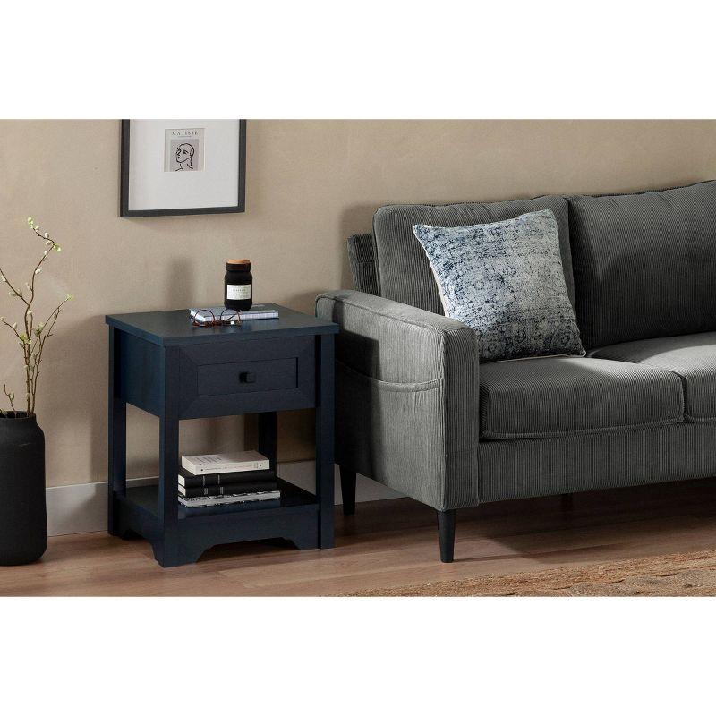 Farnel End Table Navy Blue - South Shore: Laminated Particle Board, 22.5" High, CARB Certified