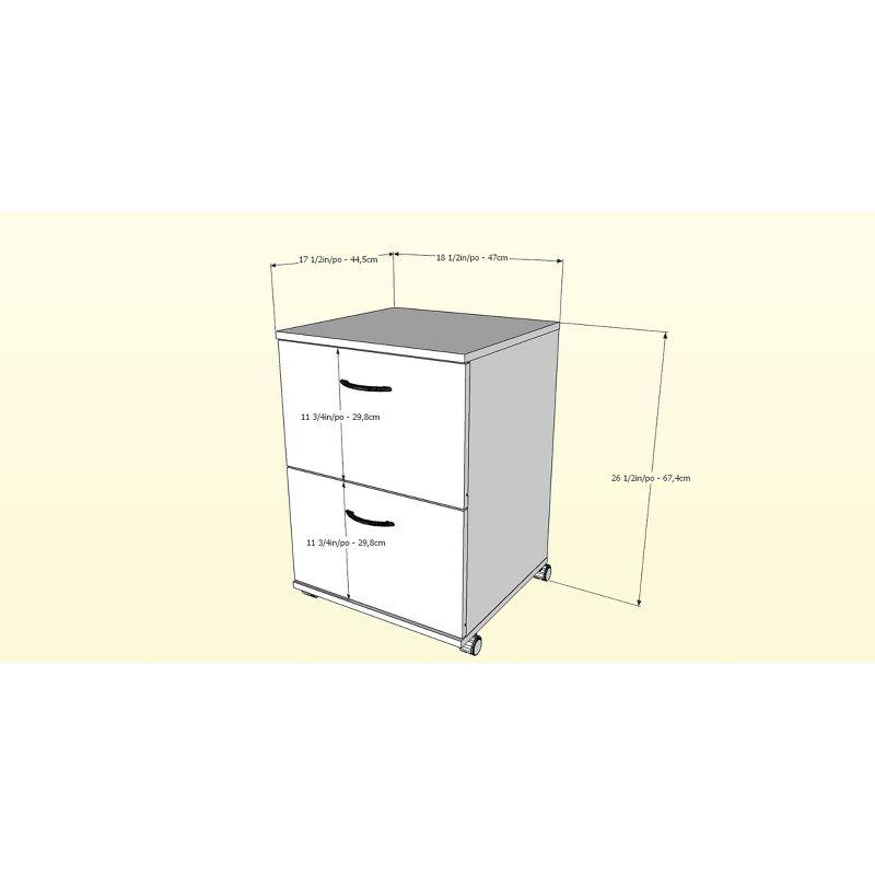 Essentials 2 Drawer Rolling Filing Cabinet - Nexera