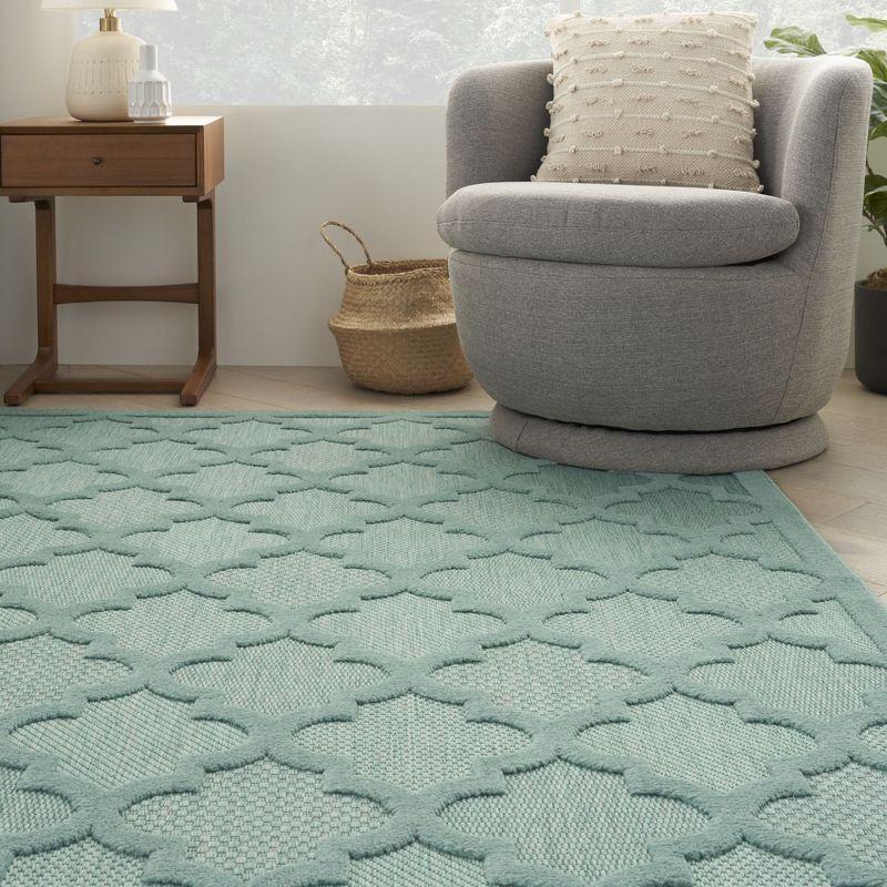 Nourison Easy Care 8' x 10' Aqua/Teal Indoor/Outdoor Rug