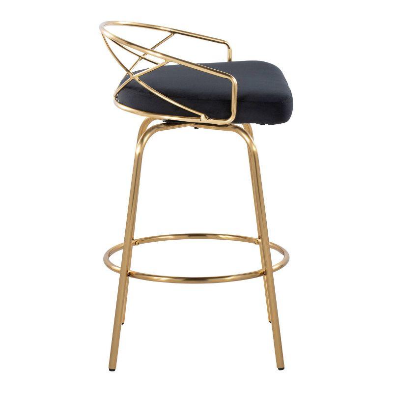 George Oliver Lakyia Swivel Upholstered Counter Stool with Metal Frame (Set of 2)