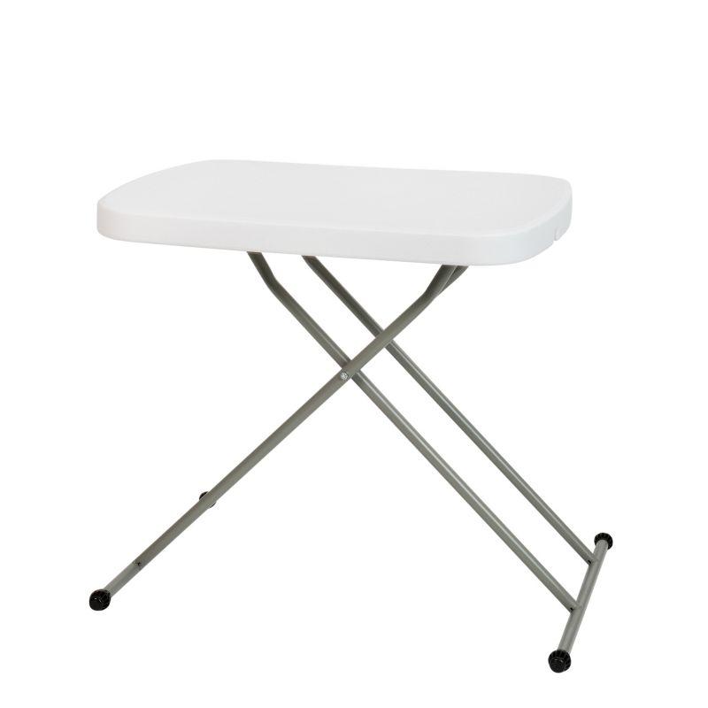 Granite White Adjustable Folding TV Tray Table