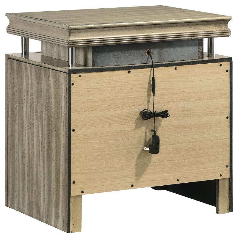 Coaster Home Furnishings Giselle 3-Drawer Nightstand Bedside Table with LED Rustic Beige