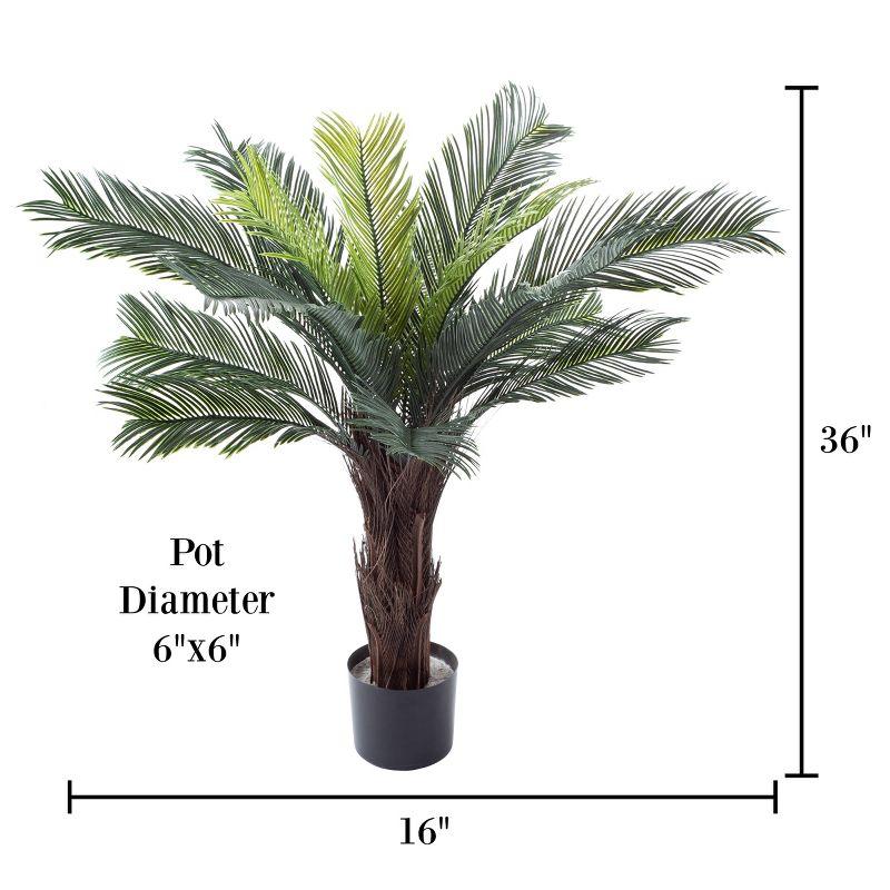 Pure Garden Artificial Palm Tree - Potted Faux Plant for Office or Home Decor - Realistic Greenery for Indoor or Outdoor Use