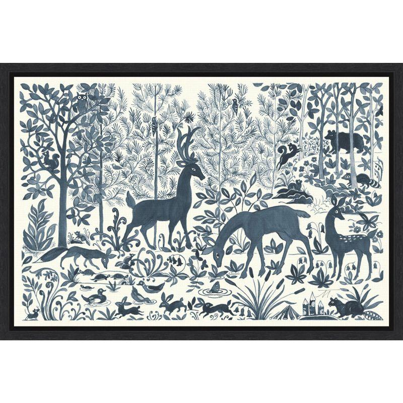 Norwegian Wildlife Landscape Print on Canvas with Black Frame