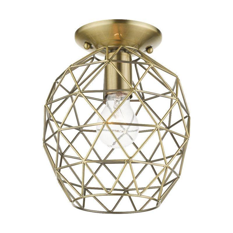 Livex Lighting Geometrix 1 - Light Flush Mount in  Antique Brass