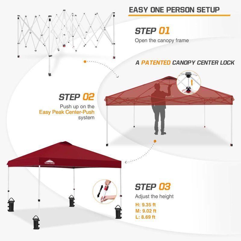 EAGLE PEAK Pop Up Canopies 10 Ft. W x 10 FT. D Metal Party Tent Canopy