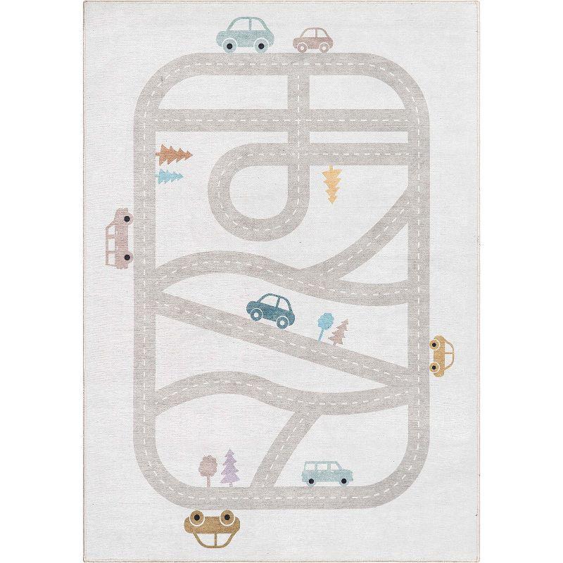 Well Woven Kids Rugs Playful Roads Grey Area Rug