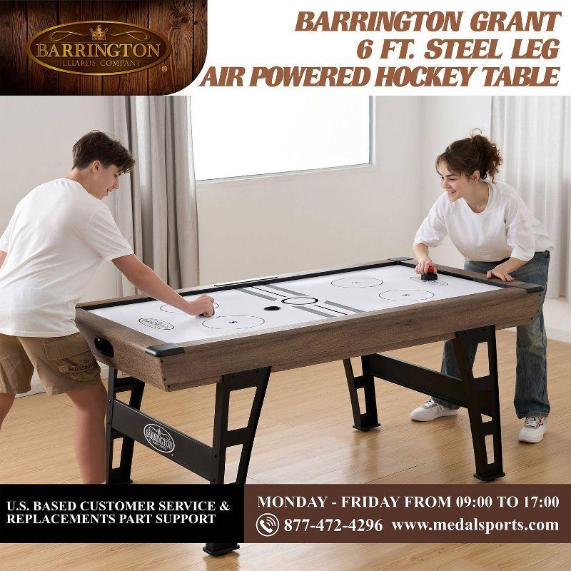 Barrington Grant 6' Steel Leg Air Powered Hockey Table With Pusher And Puck Set