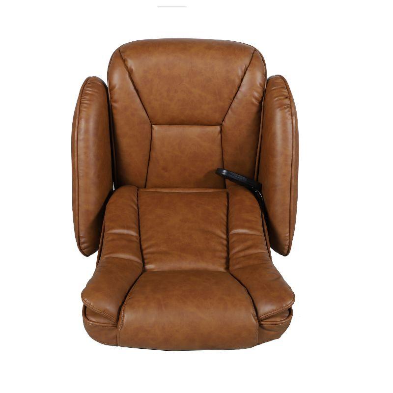 Emma and Oliver Massaging Multi-Position Plush Recliner with Side Pocket and Ottoman