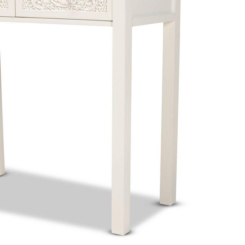 Lambert Wood 2 Drawer Console Table White - Baxton Studio