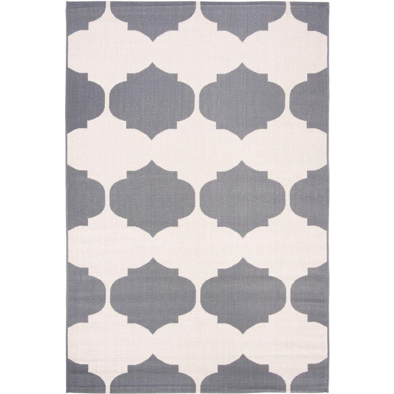 Courtyard CY6162 Power Loomed Indoor and Outdoor Area Rug - Beige/Anthracite - 5'3"x7'7" - Safavieh