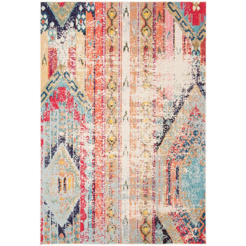 Chic Metro-Mod Blue Synthetic 5'3" x 7'6" Hand-Knotted Area Rug