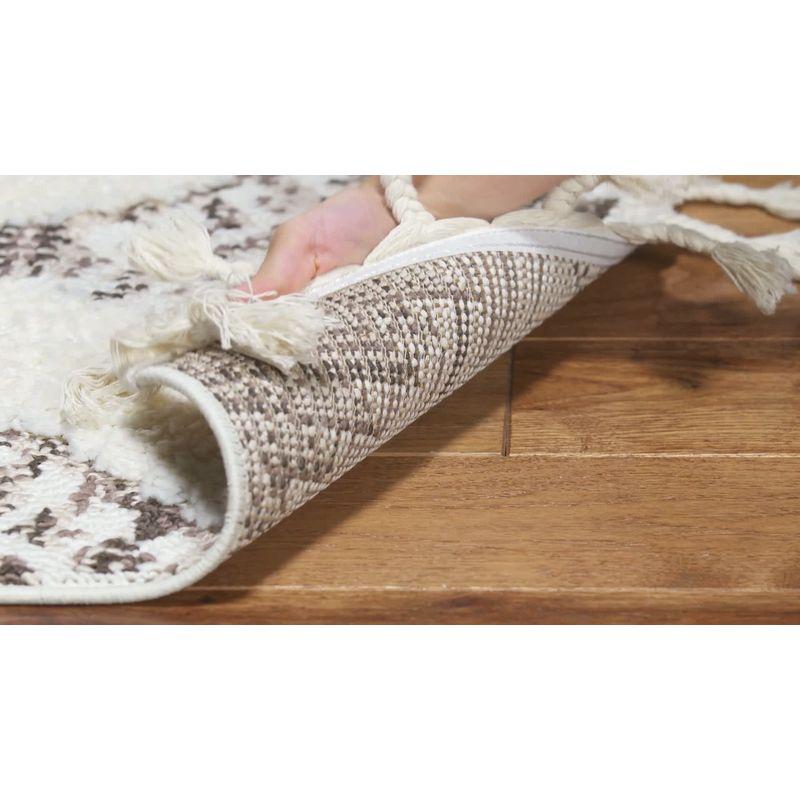 Moroccan Tassel Shag MTS652 Power Loomed Indoor Runner Rug - Ivory/Brown - 2'3"x6' - Safavieh