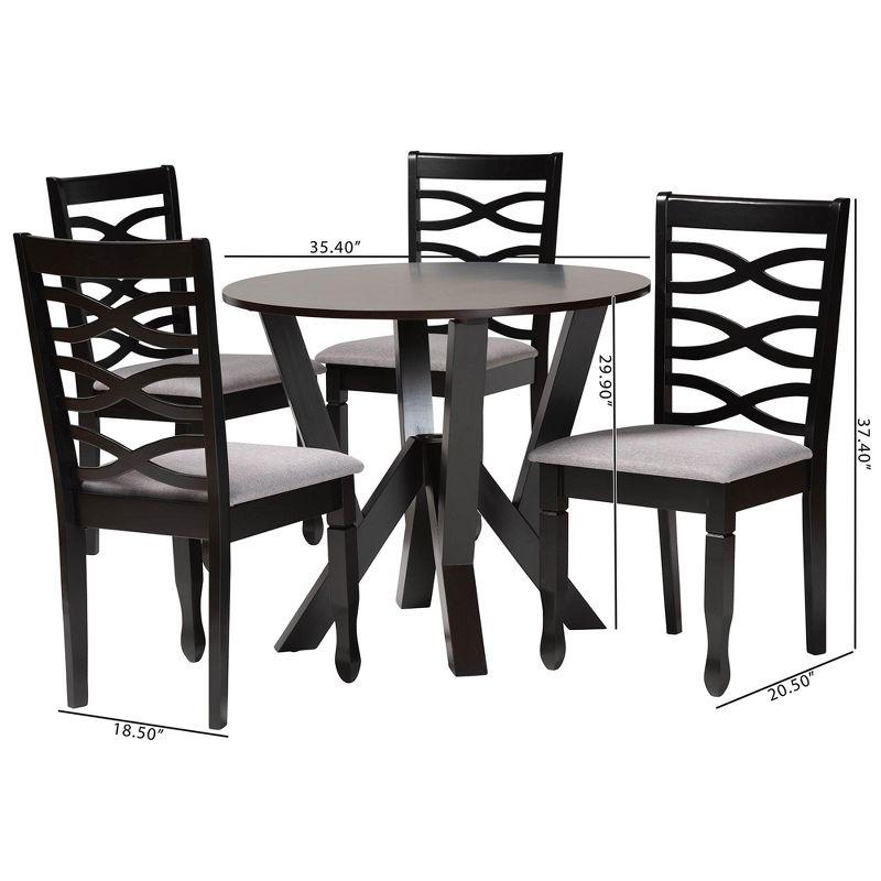 Baxton Studio Ariane Modern Finished Wood 5-Piece Dining Set