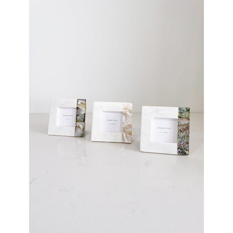 Rainbow Pearl White Marble Picture Frames