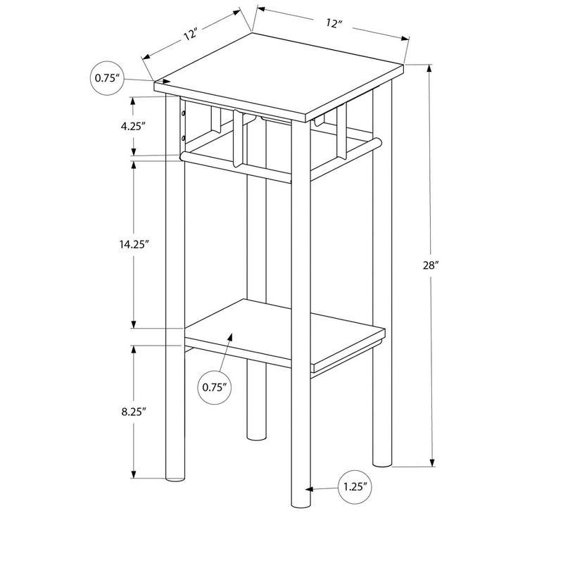 Monarch Specialties Accent Table Side End Plant Stand Square Living Room Bedroom Metal Laminate Black Contemporary Modern