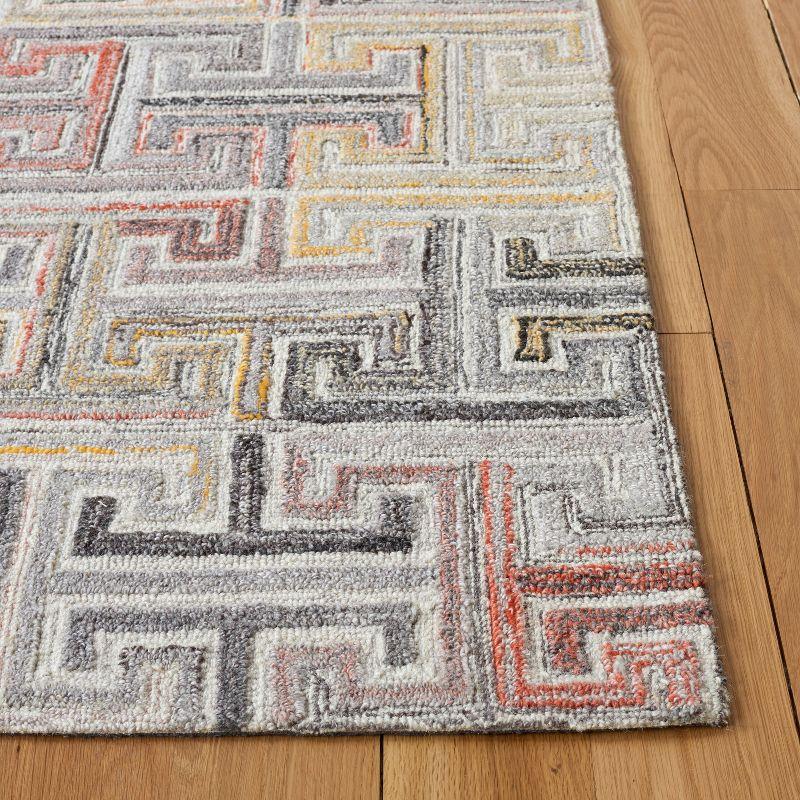 Gray and Rust Hand-Tufted Wool Area Rug