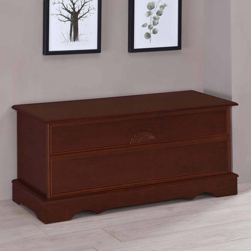 Coaster Paula Traditional Rectangular Wood Cedar Chest Warm Brown