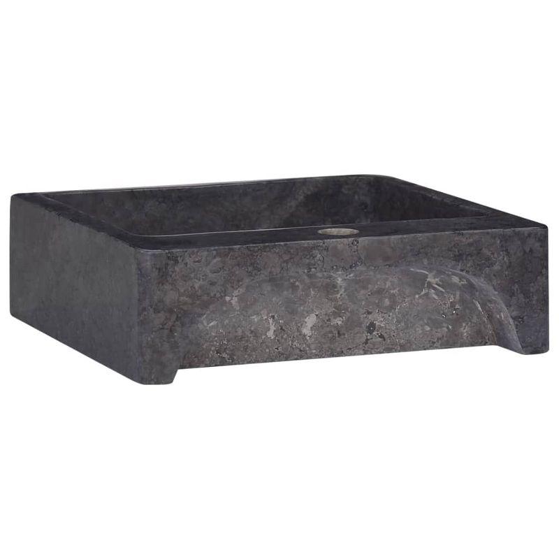 vidaXL Sink Black 15.7 in.x15.7 in.x4.7 in. Marble