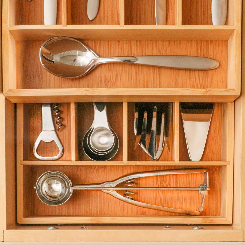 BergHOFF Bamboo 2Pc 5-Slot Flatware Organizer Set (Set of 2)