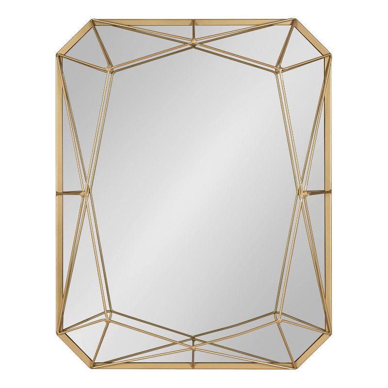 Keyleigh 31"x25.5" Gold Metal Geometric Rectangular Wall Mirror