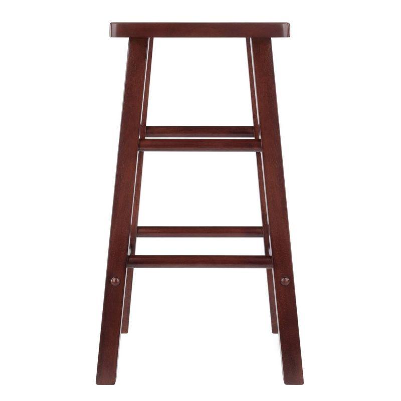 Walnut Wood Square Seat Counter Height Barstool