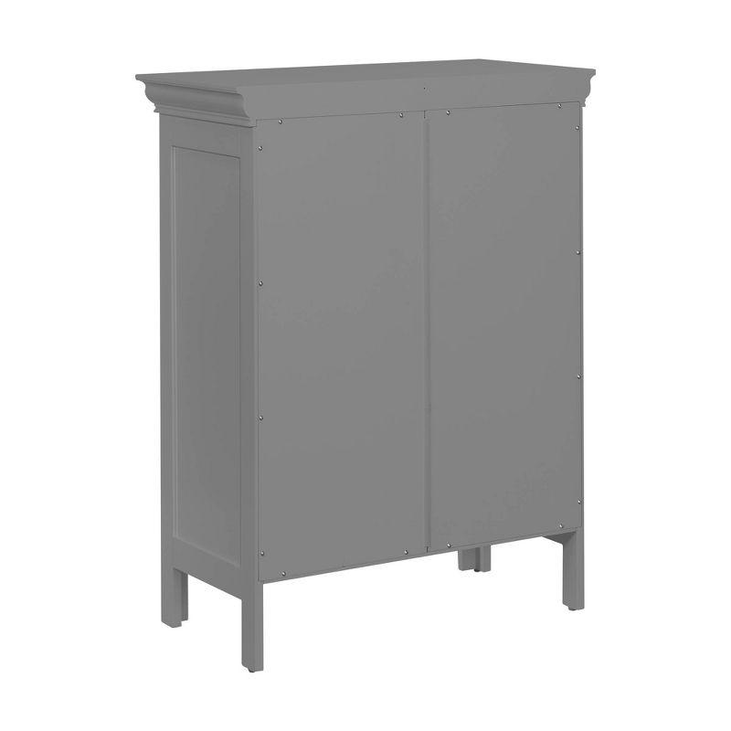 Teamson Home Stratford Contemporary Freestanding Bath Storage Cabinet Gray : Microfiber, Machine Washable, Non-Slip Backing