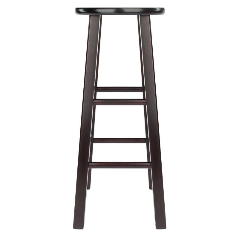 Espresso Industrial Solid Wood Bar Stools Set of 2