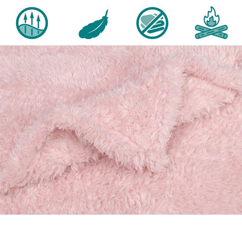 PetAmi Fluffy Dog Blanket for Pet Cat Puppy Kitten, Faux Shearling Soft Fleece Throw, Plush Reversible Washable Couch Cover